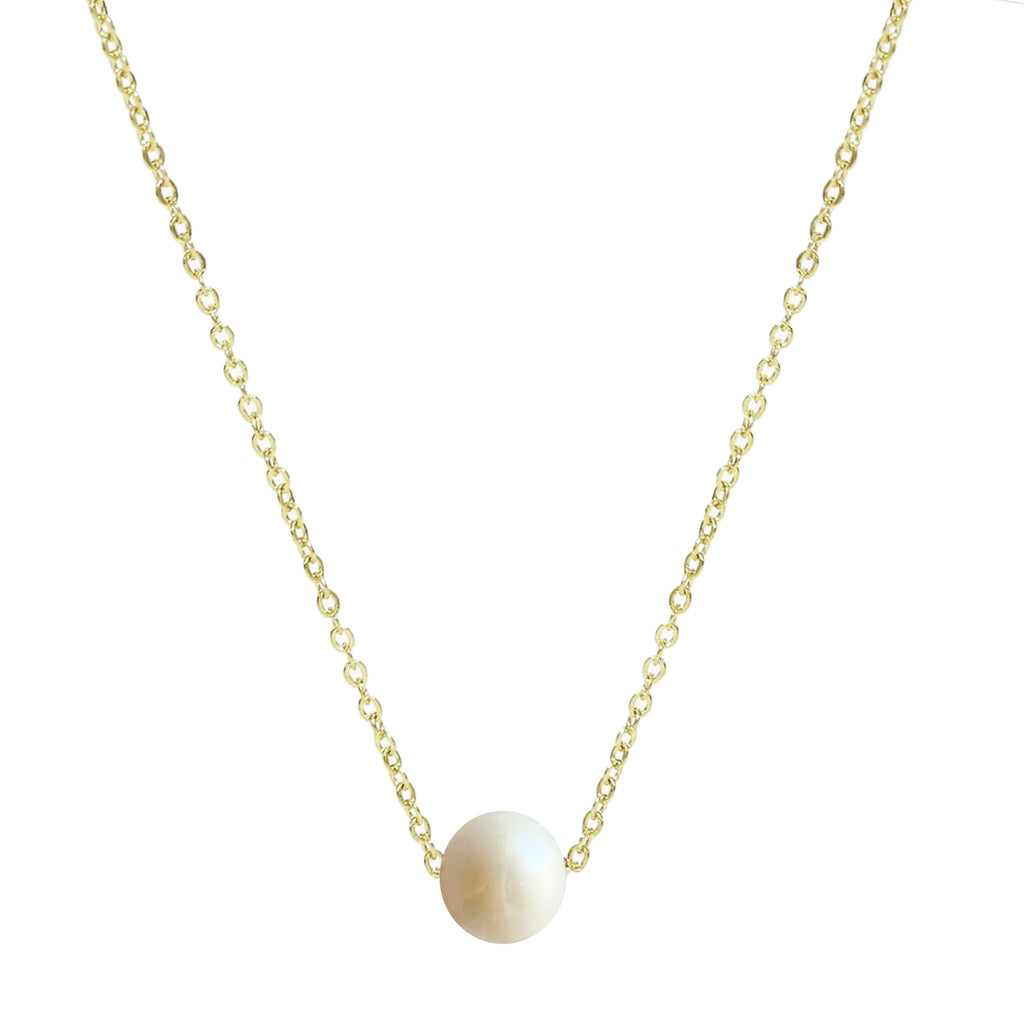 Pearl Ball Necklace Pendant Necklace Gold Chain with Gift Pouch