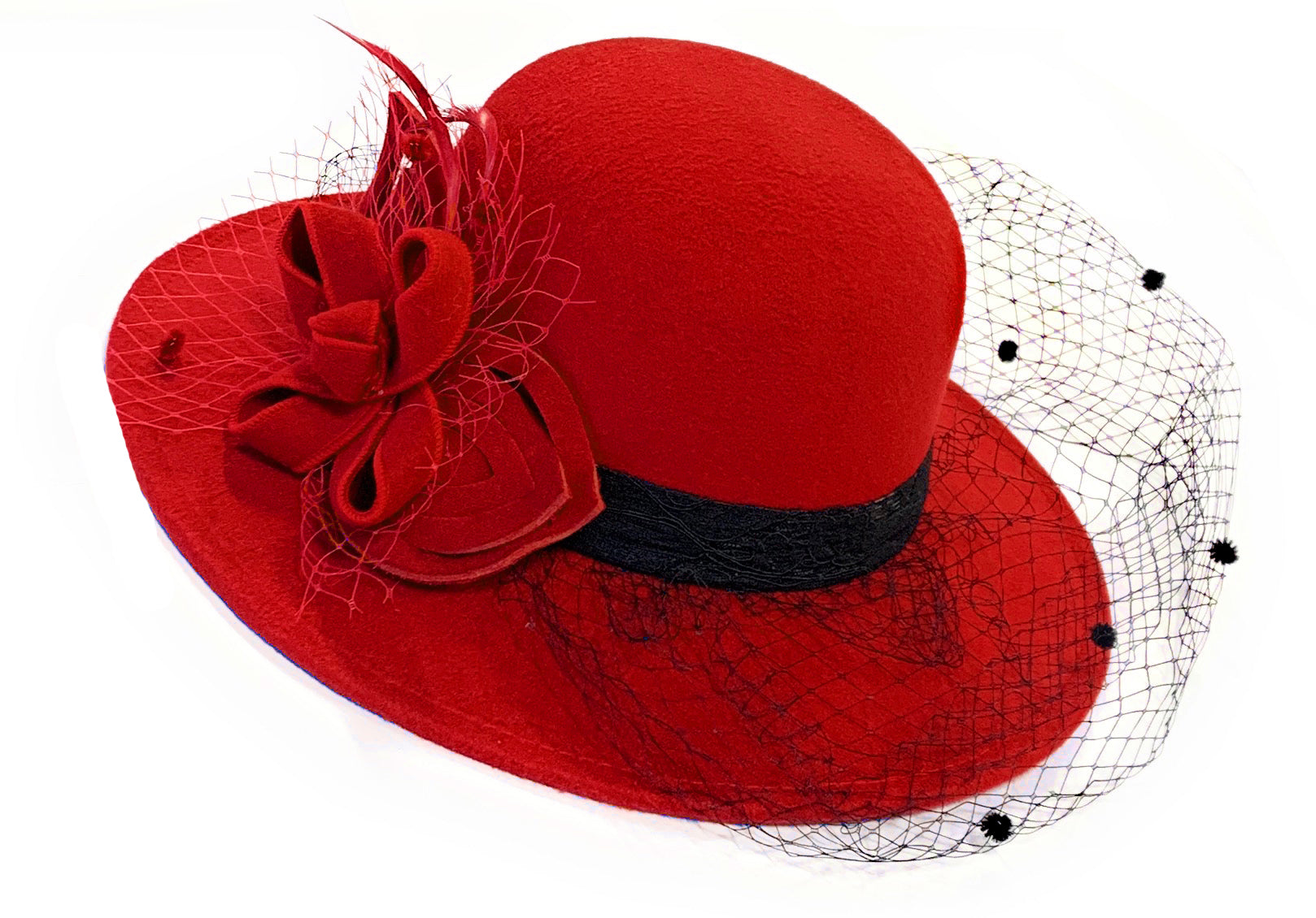 Large brim red hat online