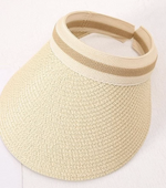 Women's Girls Summer Large Brim Straw Sun Visor Peaked Hat Headband Cap UK