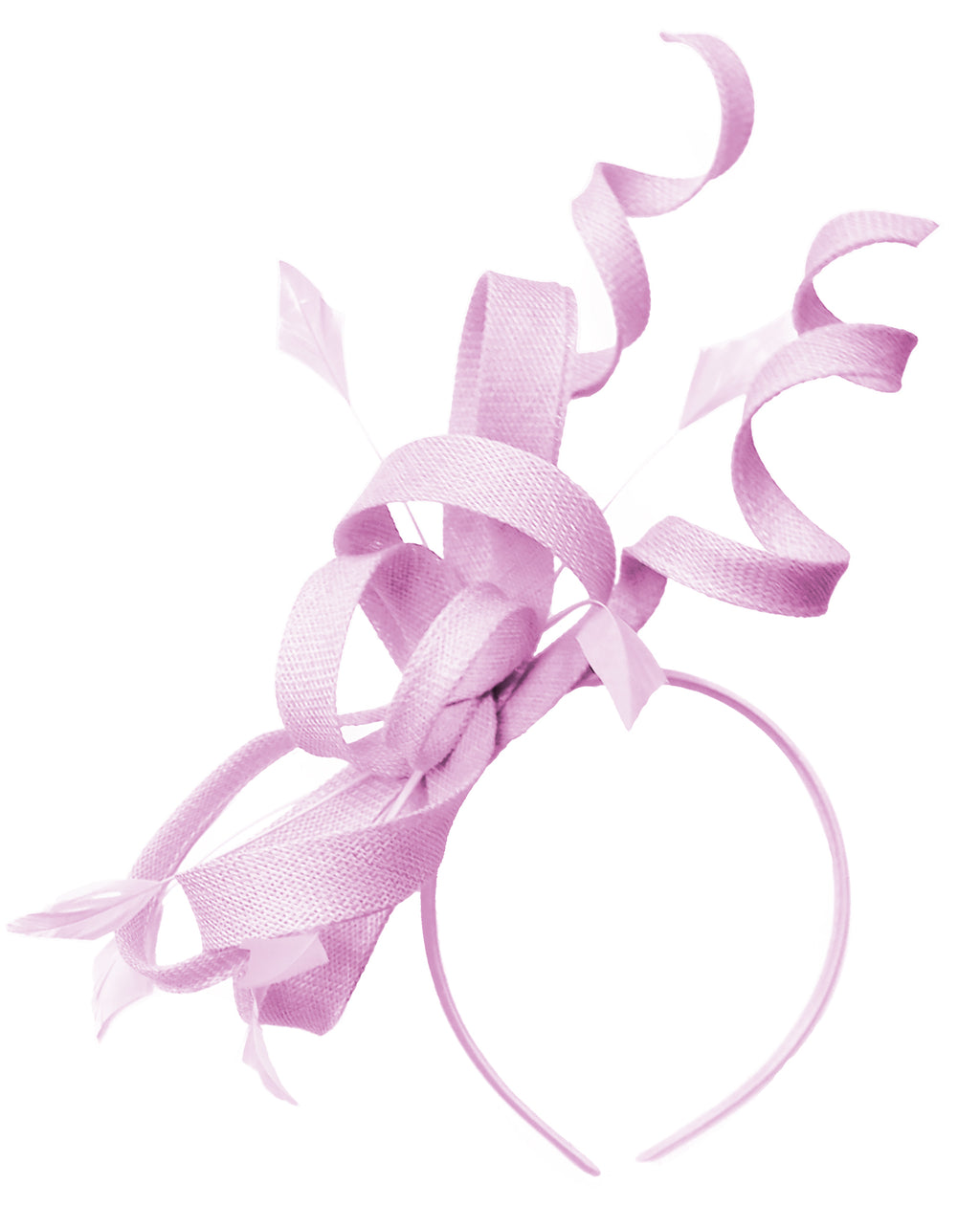Caprilite Blush rose tourbillon boucle Sinamay bandeau bibi pour les femmes mariage Ascot courses