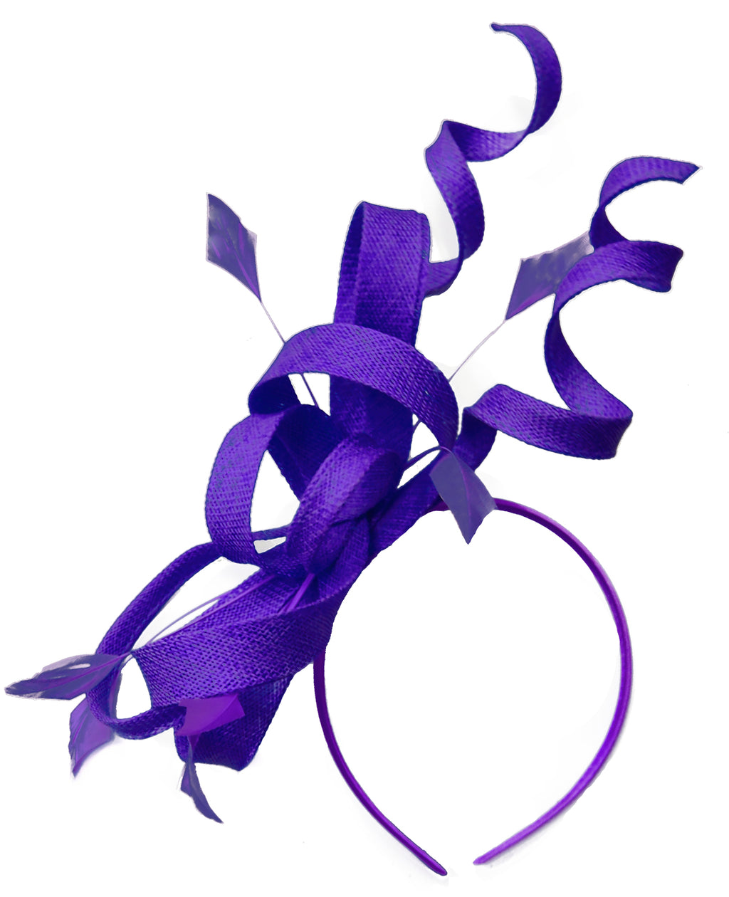 Caprilite Purple Swirl Loop Sinamay Headband Fascinator for Women Wedding Ascot Races