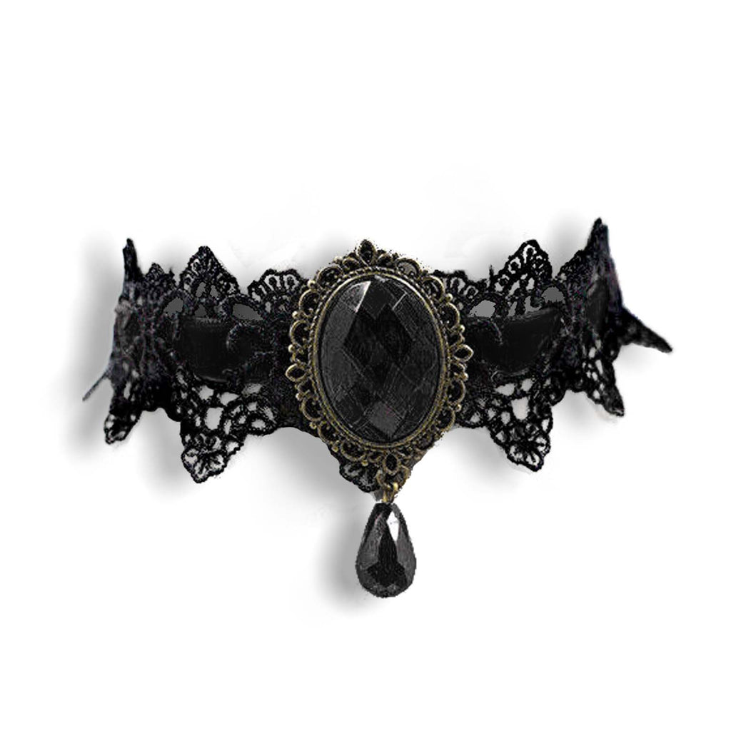 Gothic Black Lace Necklace Collar Choker Halloween Vintage Vampire