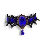 Gothic Blue Lace Necklace Collar Choker Halloween Retro Vintage Chain Vampire