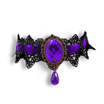 Gothic Purple Lace Necklace Collar Choker Halloween Retro Vintage Chain Vampire