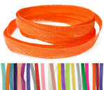 Sinamay bias tape strips in assorted colours, 10mm wide and 1.6m long