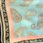 Baby Blue Paisley Scarf Thin Silky Womens Summer Spring