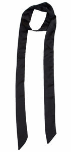 Écharpe longue noire en Satin pour hommes et femmes, écharpe fine en fausse soie, ruban fin et fin