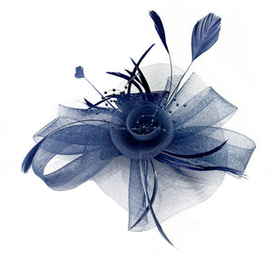 Navy The Butterfly Fascinator on Comb