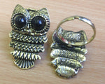 Girls Bronze Owl Black Eyes - Choose Necklace Earrings Ring or Jewellery Set