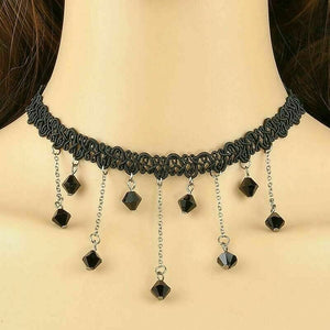 Gothic Black Lace Necklace Collar Choker Halloween Retro Vintage Chain Vampire