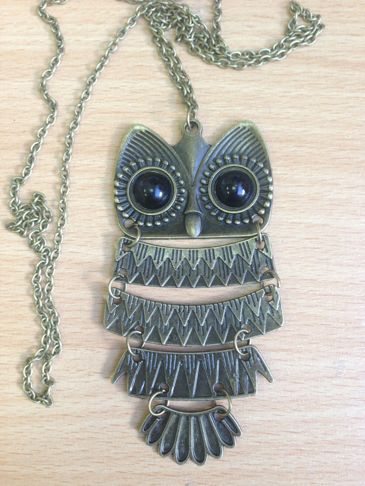 Girls Bronze Owl Black Eyes - Choose Necklace Earrings Ring or Jewellery Set