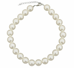 Grande chaîne de perles en fausses perles de 18 mm, collier ras du cou Vintage, magnifique Gatsby 