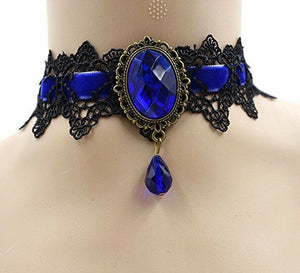 Gothic Black Lace Necklace Collar Choker Halloween Retro Vintage Chain Vampire