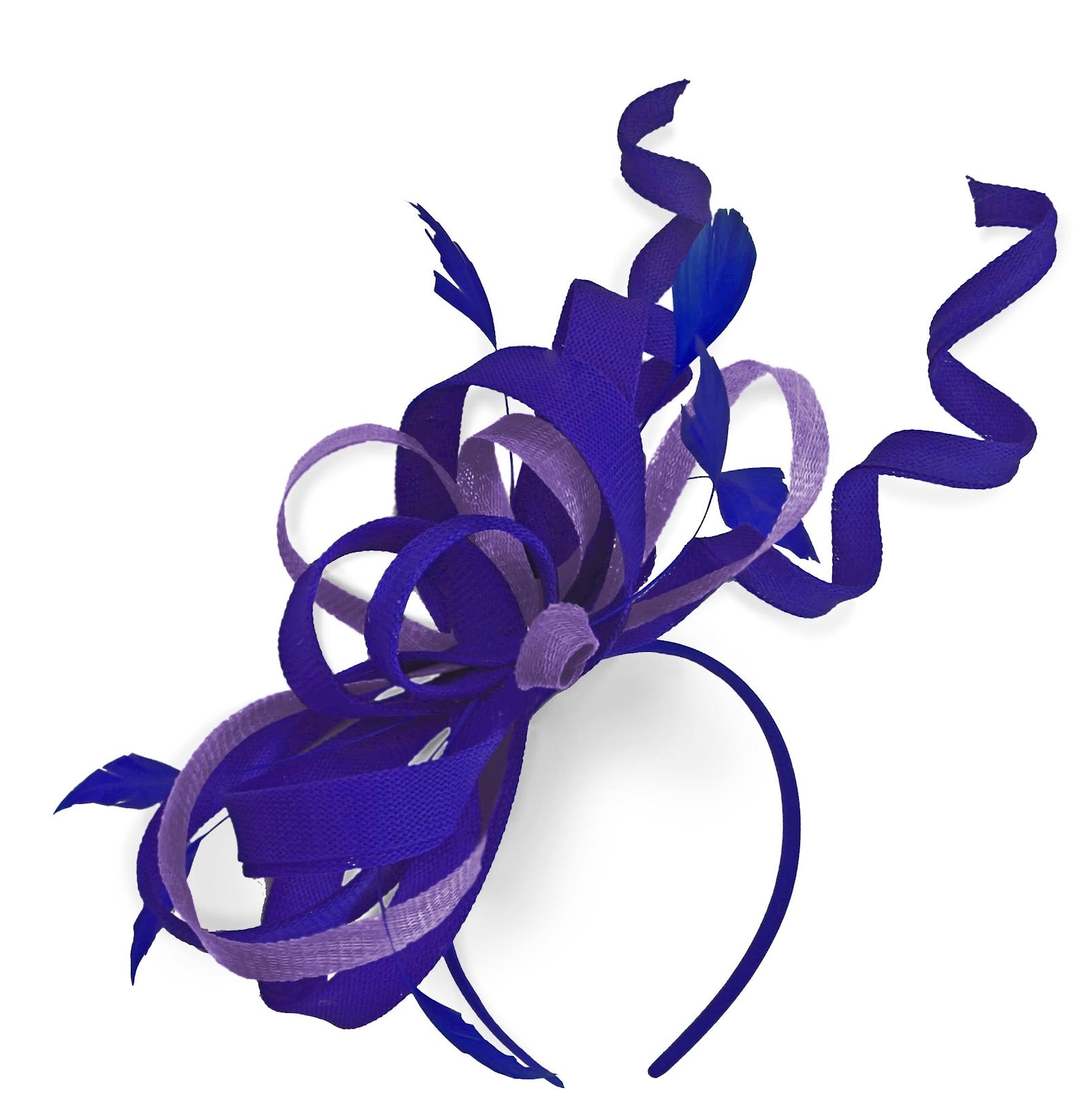 Caprilite Royal Blue and Lavender Lilac Purple Wedding Swirl Fascinator Headband Alice Band Ascot Races Loop Net