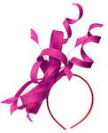 Caprilite Fuchsia Swirl Loop Sinamay Headband Fascinator for Women Wedding Ascot Races