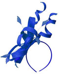 Caprilite Royal Blue Swirl Loop Sinamay Headband Fascinator for Women Wedding Ascot Races