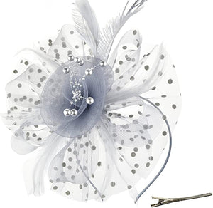 Flower Net fascinator on Headband