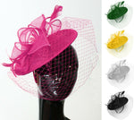 Medium Saucer Sinamay Headband Fascinator Wedding Ascot Hat Hatinator Birdcage Veil