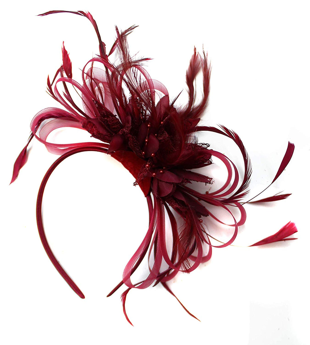 Caprilite UK Online | Caprilite Burgundy Wine Dark Red Fascinator ...