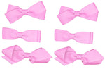 Classic 3 Pairs of Girls Kids Small Hair Bow Clips Gripes - School Uniform Colours Grosgrain Ribbon