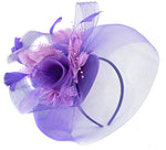 Purple and Lilac  Pophat Fascinator with Veil