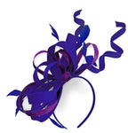 Caprilite Royal Blue and Dark Purple Wedding Swirl Fascinator Headband Alice Band Ascot Races Loop Net