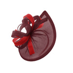 Caprilite Vegan MoonMix Hoop Fascinator Chapeau sur bandeau Mariage Ascot Races Sur mesure Sinamay Disc - Bourgogne Rouge