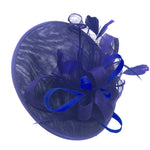 Caprilite Big Saucer Sinamay Royal Blue &amp; Royal Blue Mixed Color Bibi sur bandeau