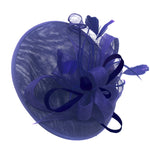 Caprilite Big Saucer Sinamay Royal Blue & Navy Blue Mixed Colour Fascinator On Headband