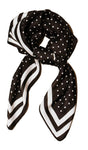 Black and White Polka Dot Womens Scarf - Think Silky for Spring and Summer