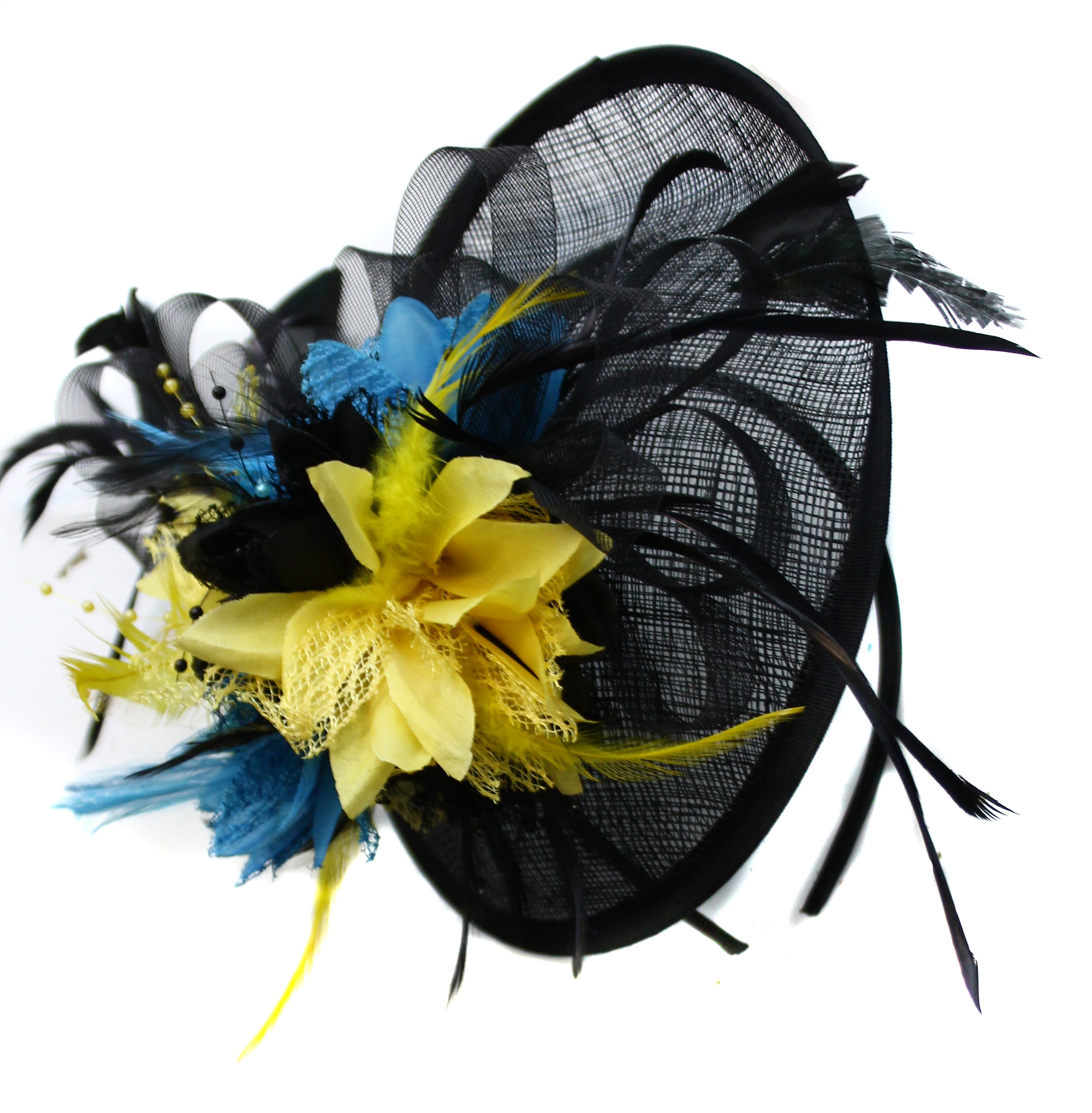 Fascinateur Caprilite Noir Jaune Pâle et Aqua Sinamay