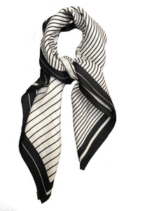70cm x 70cm Square Scarf Black White Piano Stripes Scarf Thin Silky Womens Summer Spring