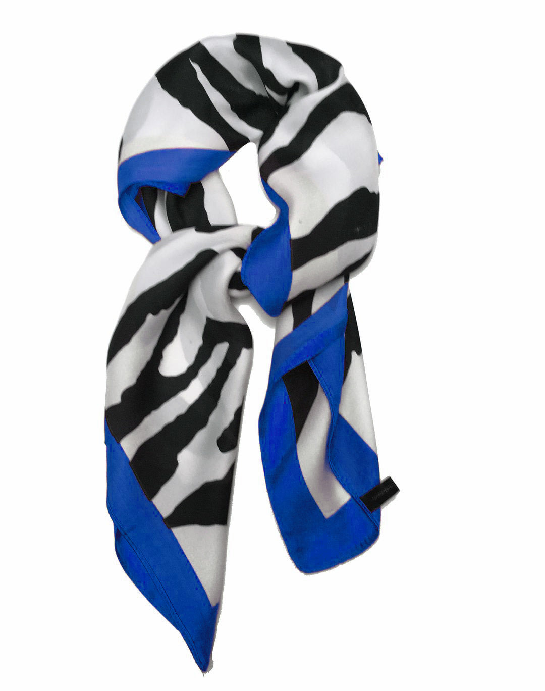 70cm x 70cm Square Scarf Royal Blue Zebra Print Pattern Scarf Thin Silk Womens Summer Spring