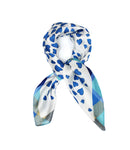 Foulard Coeurs Bleu Royal Mince Soyeux Femmes Été Printemps