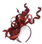 Caprilite Bourgogne et Rouge Mariage Tourbillon Fascinator Bandeau Alice Band Ascot Races Loop Net