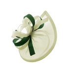 Caprilite Vegan MoonMix Hoop Fascinator Chapeau sur bandeau Mariage Ascot Races Sur mesure Sinamay Disc - Crème Vert