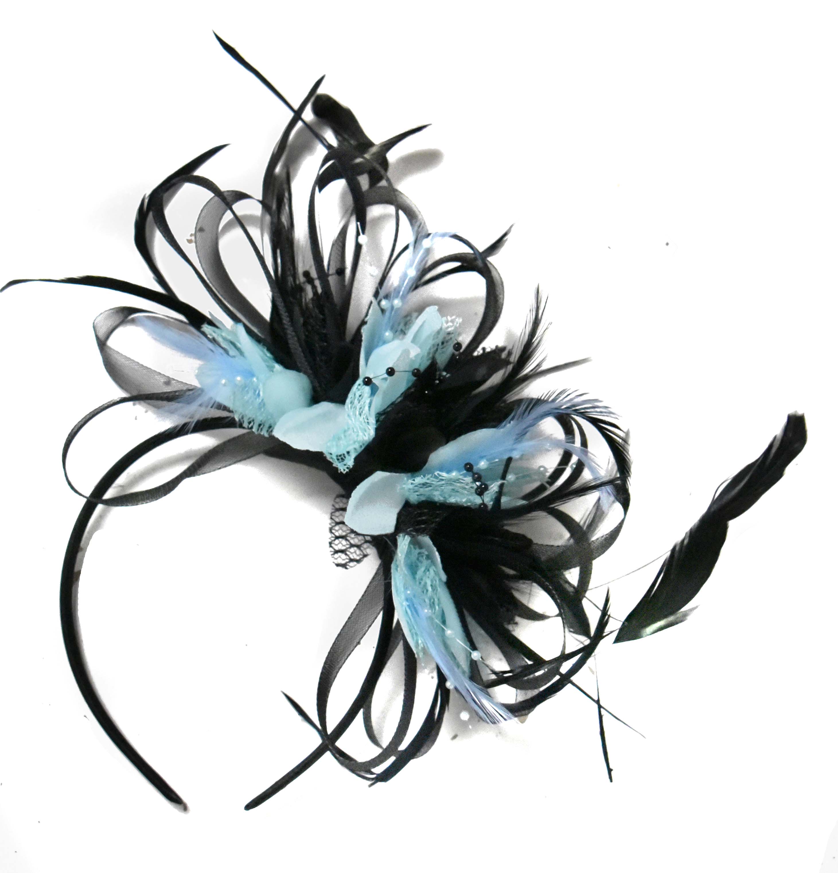 Hoopmix Black and Light Turquoise Fascinatpr on Headband