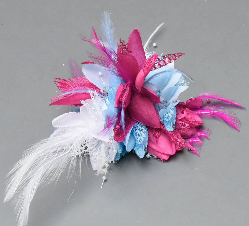 Light Blue Fuchsia and White Corsage