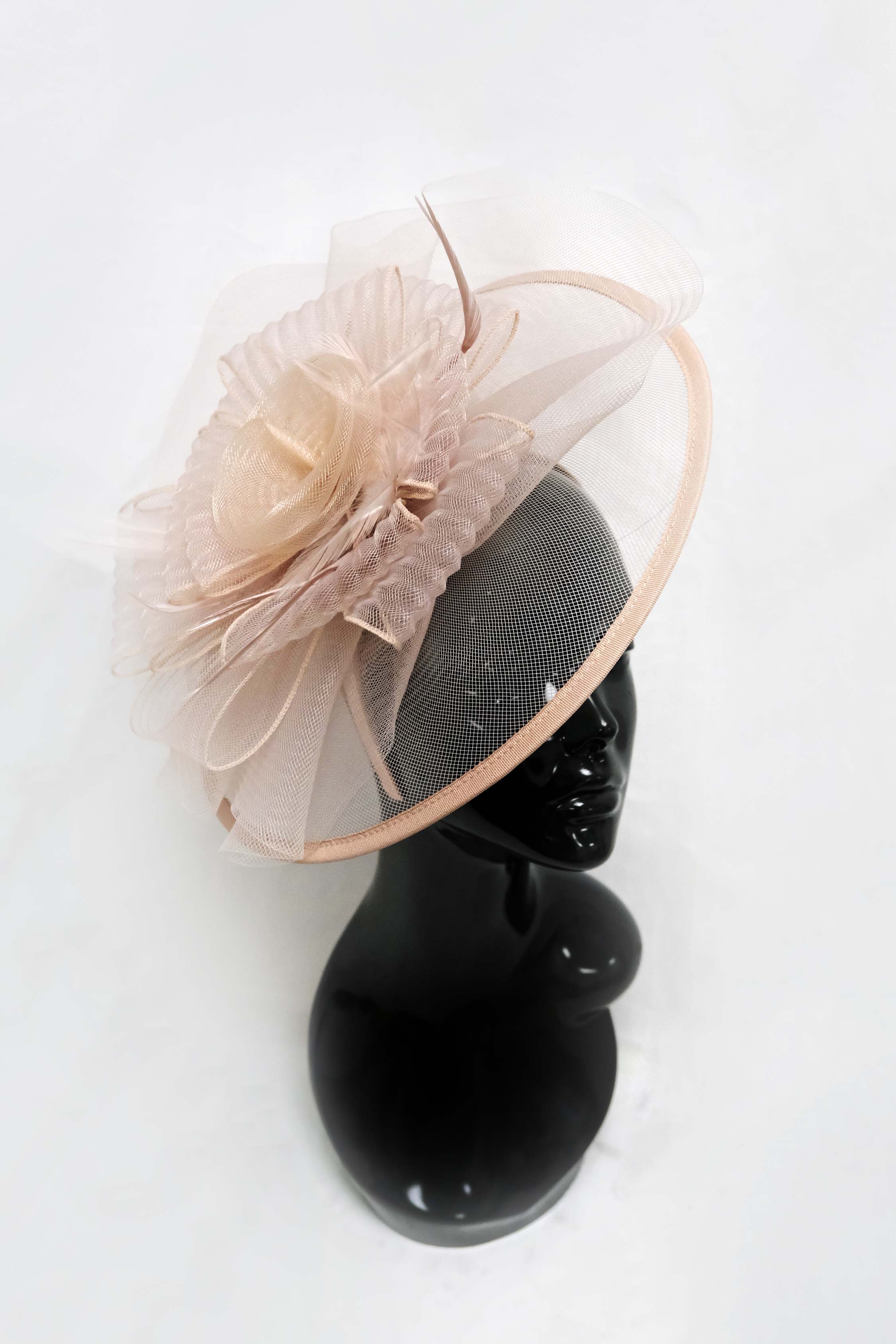 Caprilite UK Online | Dusty Pink Round Net Fascinator Weddings Ascot ...
