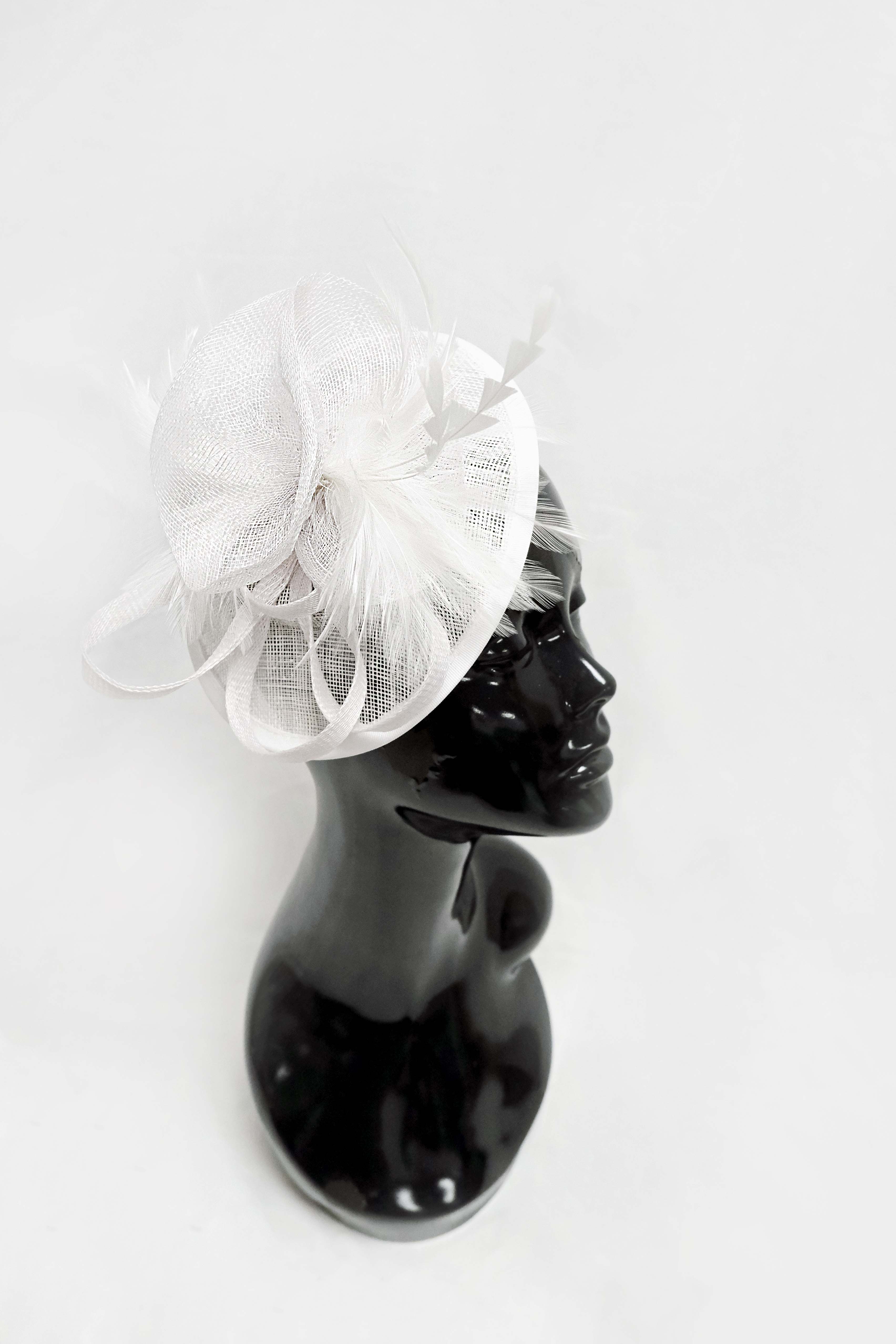 Caprilite UK Online | White Flower Sinamay Base Fascinator Weddings ...
