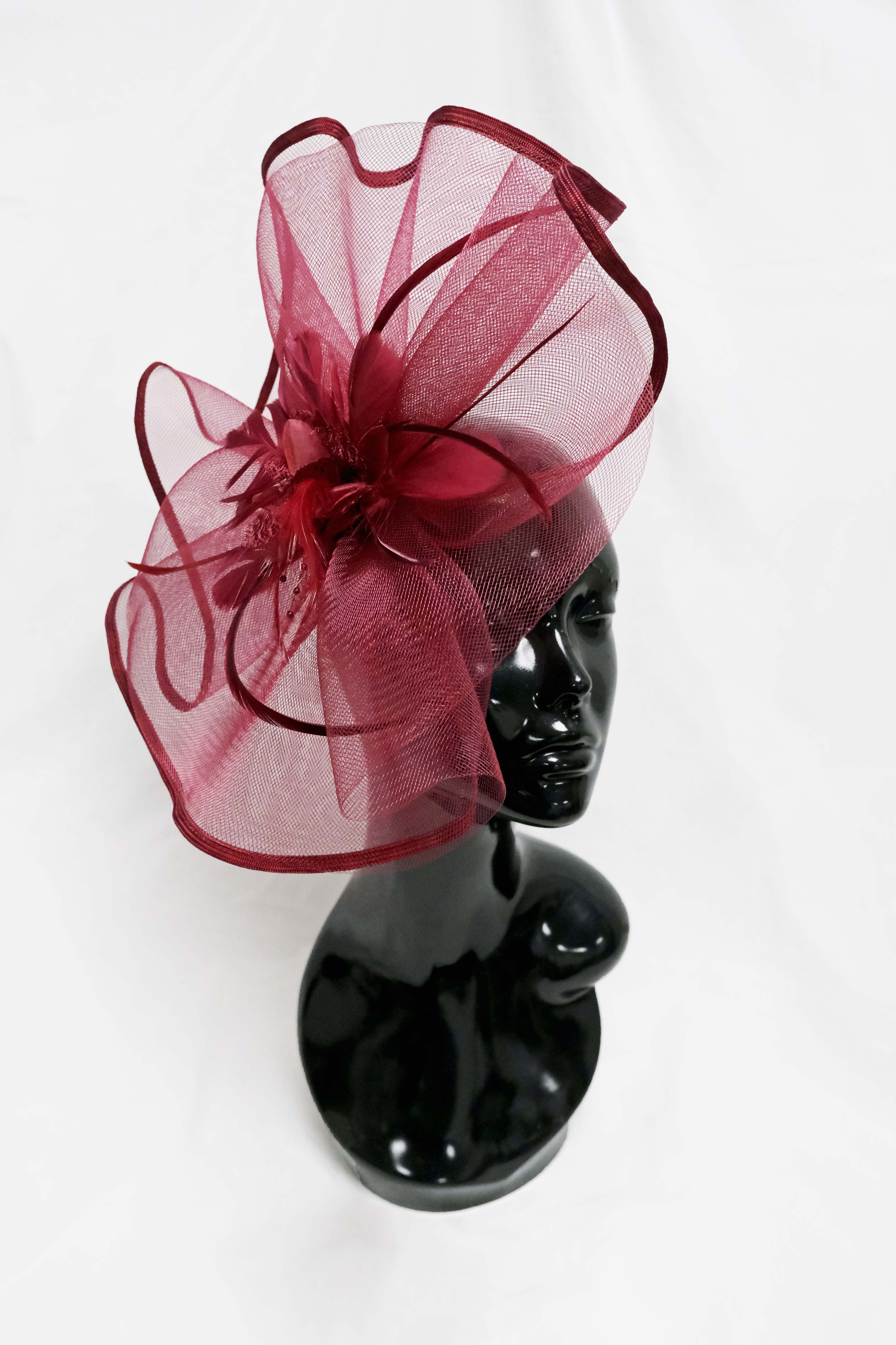 Caprilite UK Online | Burgundy Fascinator Weddings Ascot Hatinator Races