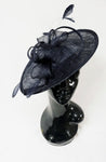 Navy Saucer Fascinator Weddings Ascot Hatinator Races