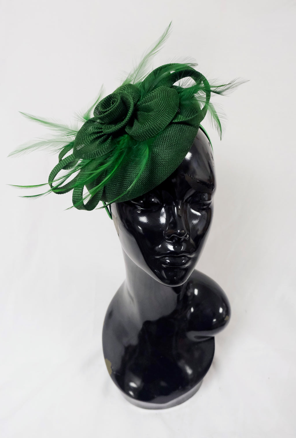 Emerald Green Round Base Fascinator Weddings Ascot Hatinator Races