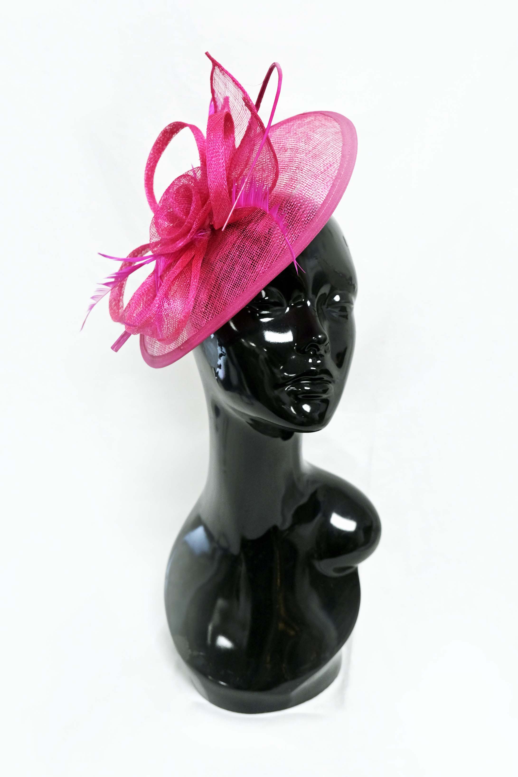 Fuchsia Teardrop Sinamay Fascinator Mariages Ascot Hatinator Races