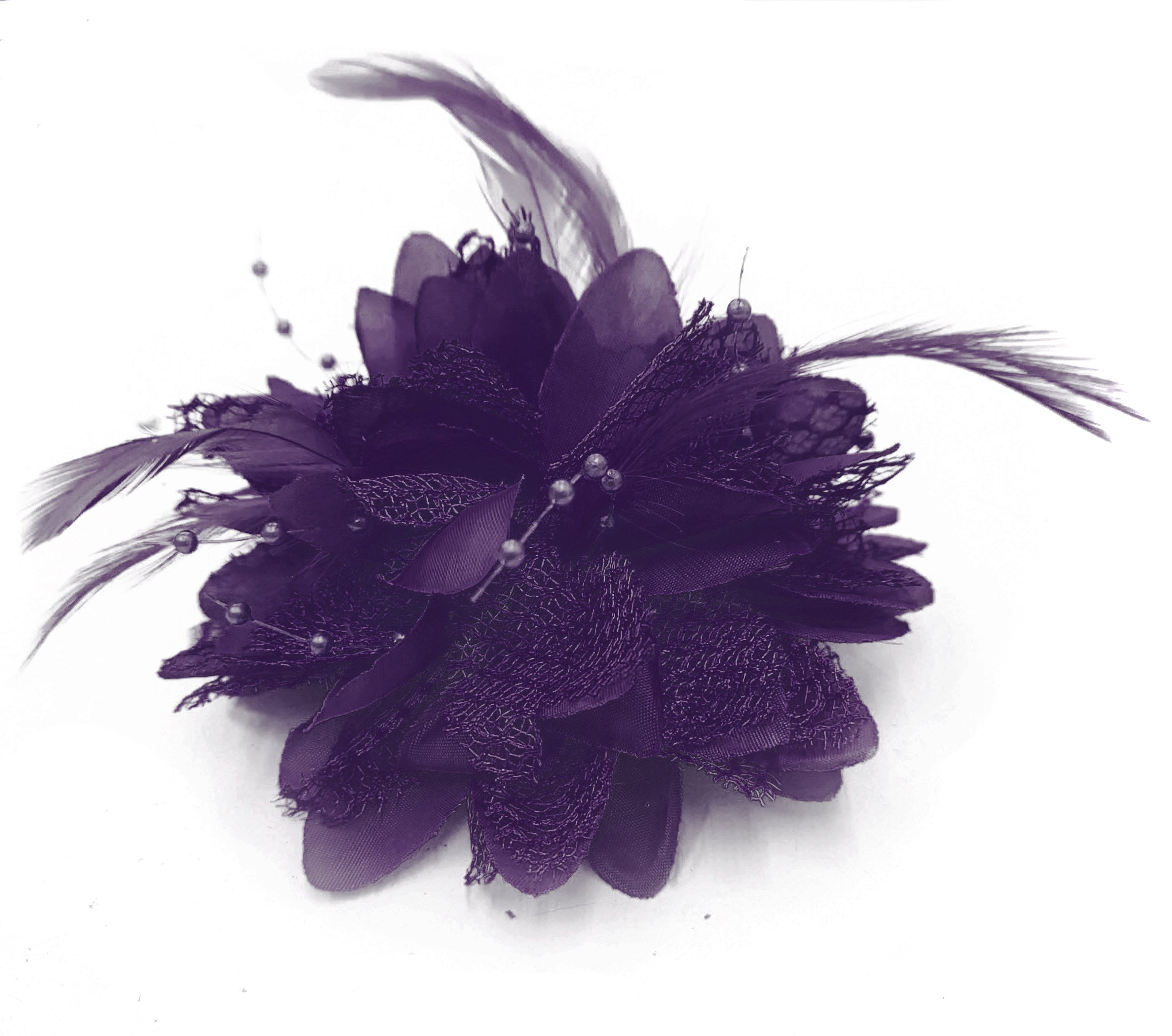 Classic Flower Fascinator - Clip, Band Pin Corsage