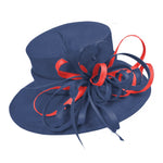 Navy and Red Large Queen Brim Hat Occasion Hatinator Fascinator Weddings Formal