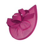 Caprilite Vegan Moon Hoop Fascinator Hat on Headband Wedding Ascot Races Bespoke Sinamay Disc - Fuchsia Pink