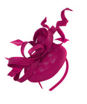 Fuchsia Hot Pink Swirl Fascinator on Round Pillbox Headband