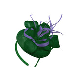 Green Lavender Mix Round Pillbox Bow Sinamay Headband Fascinator Weddings Ascot Hatinator Races