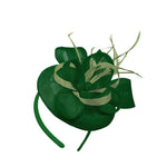 Green Sage Mix Round Pillbox Bow Sinamay Bandeau Fascinator Mariages Ascot Hatinator Races